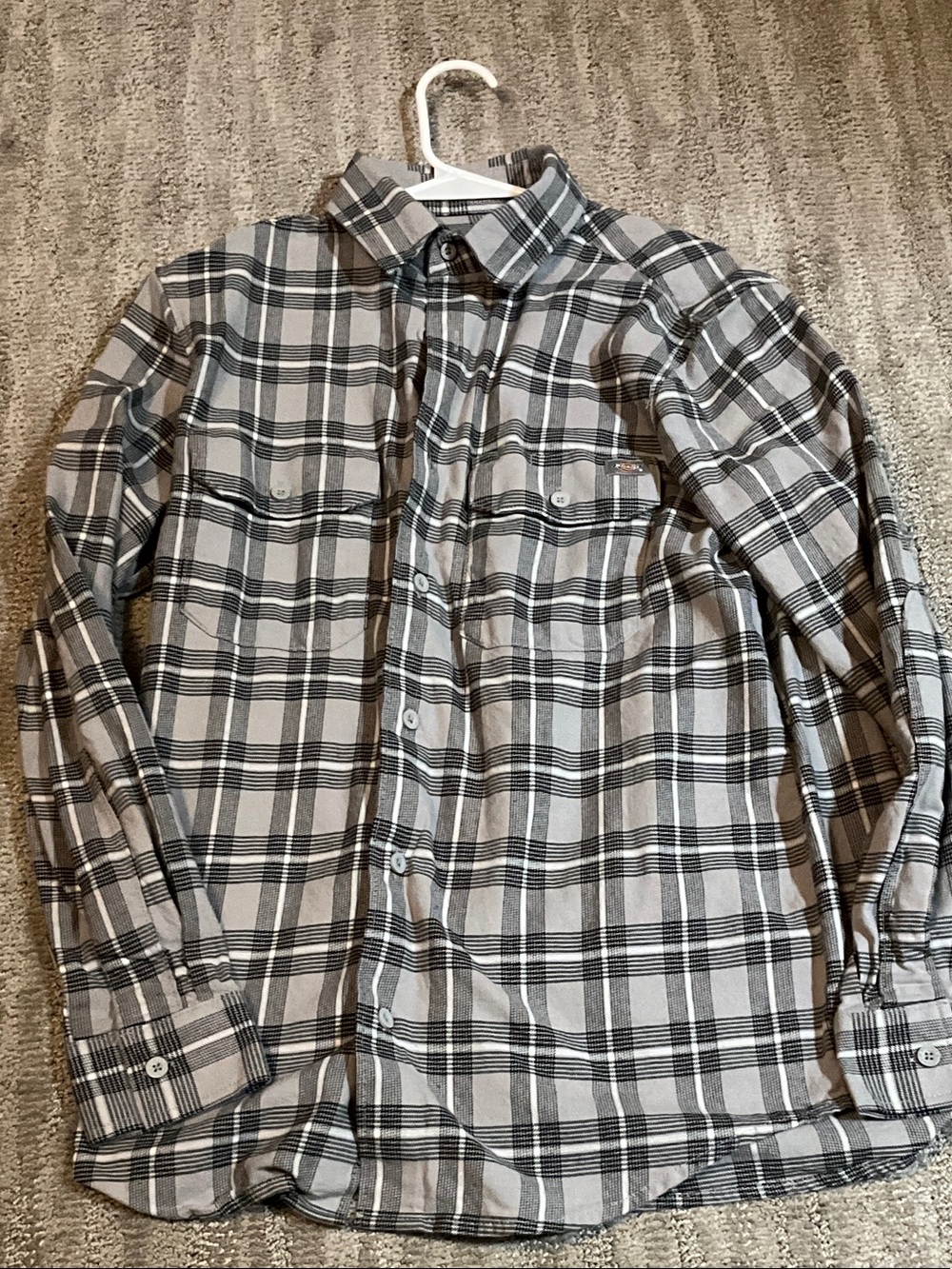 Classic Gray Plaid Men's Button-Down Shirt